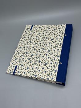Ringbuch Planer A5 blau beige Blumen Rückseite